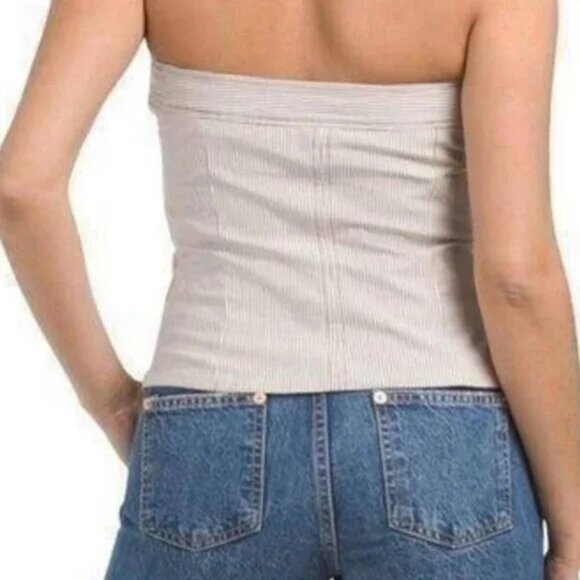 Zara Pinstripe Corset Top - Picture 3 of 5